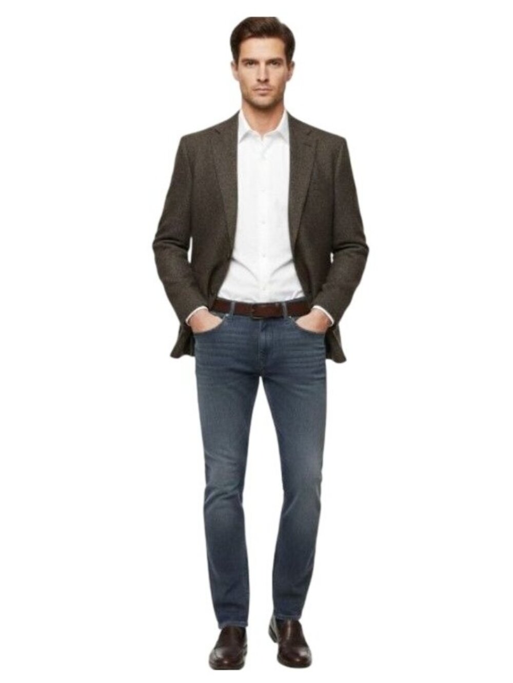Goodfellow & Co Mens Slim Gray Blue Jeans 32x34 Stretch Denim Tailored